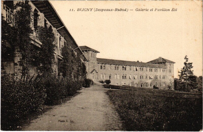 Carte postale ancienne Bligny - Galerie et Pavillon Est