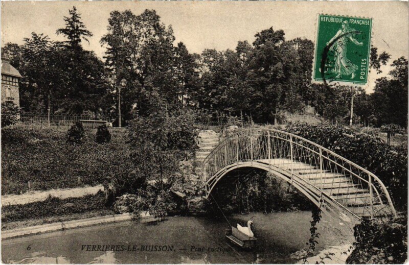 Carte postale ancienne Verrieres-le-Buisson Pont Suspendu