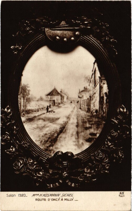 Carte postale ancienne Route d'Oncy a Milly