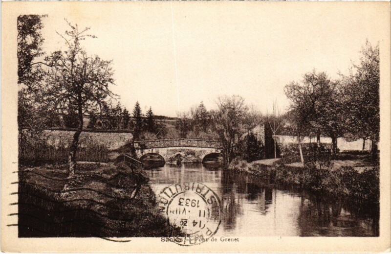Carte postale ancienne Saclas Pont de Grenet à Saclas