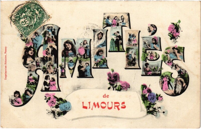 Carte postale ancienne Amities de Limours People - Types à Limours