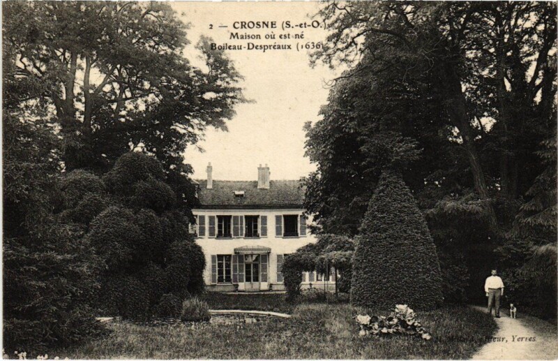 Carte postale ancienne Crosne Maison ou est ne Boileau-Despreaux à Crosne