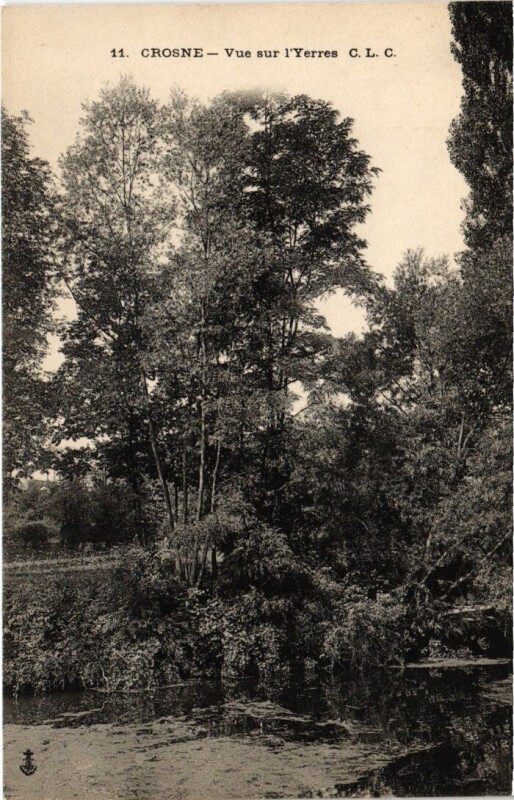 Carte postale ancienne Crosne Vue sur l'Yerres à Crosne