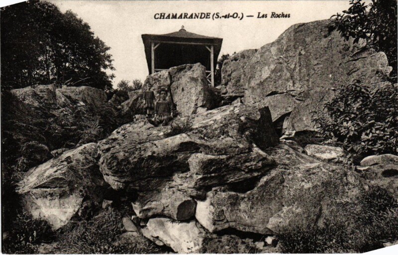 Carte postale ancienne Chamarande Les Roches à Chamarande