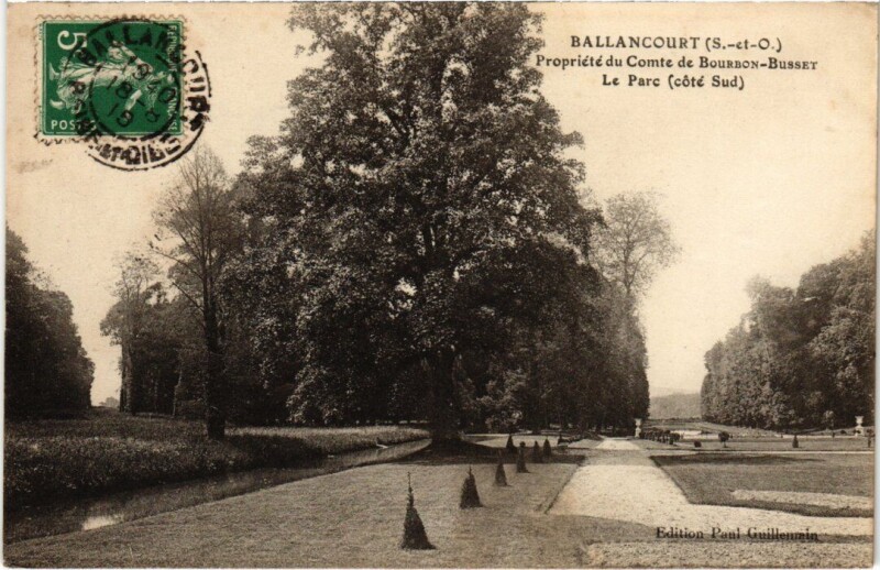Carte postale ancienne Ballancourt Propriete du Comte de Bourbon-Busset - Le Parc