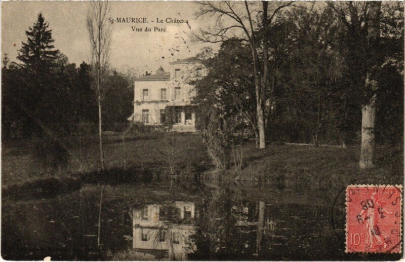 Carte postale ancienne Saint-Maurice Chateau - Vue du Parc