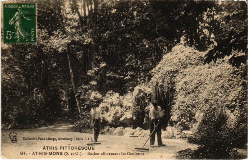 Carte postale ancienne Athis-Mons Rocher Alimentant les Goulettes à Athis-Mons