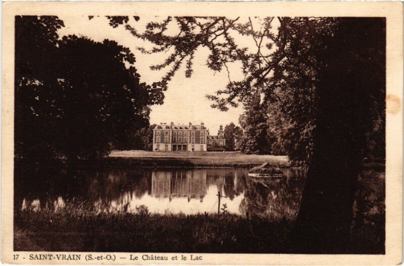 Carte postale ancienne Saint-Vrain Chateau et Lac à Saint-Vrain