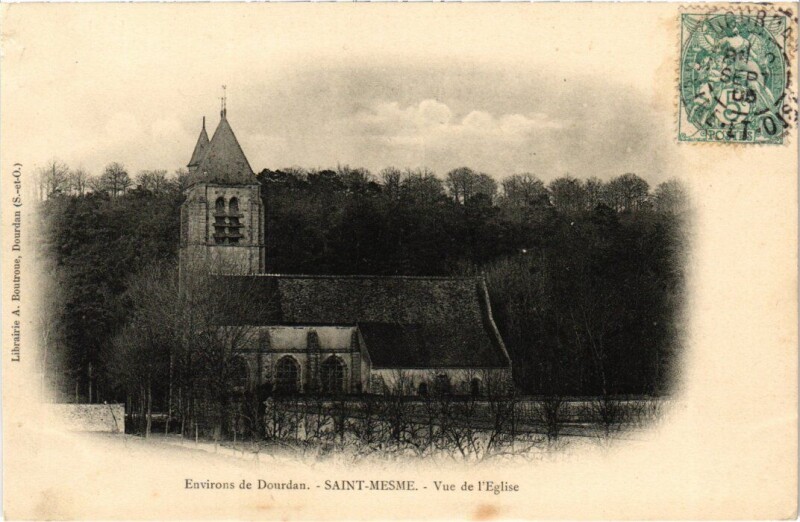Carte postale ancienne Sainte-Mesme Vue de l'Eglise