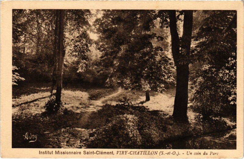 Carte postale ancienne Viry-Chatillon Institut Missionnaire Saint-Clement - Le Parc