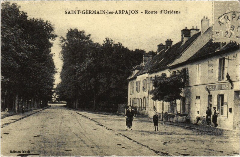 Carte postale ancienne Saint-Germain-sur-Arpajon Route d'Orleans - Reprint à Arpajon