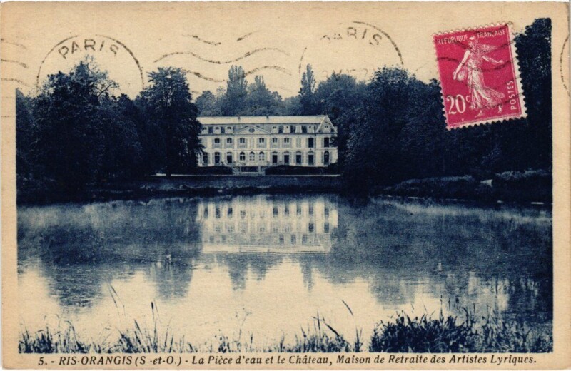 Carte postale ancienne Ris-Orangis La Piece d'Eau et le Chateau - Maison de Retraites à Ris-Orangis