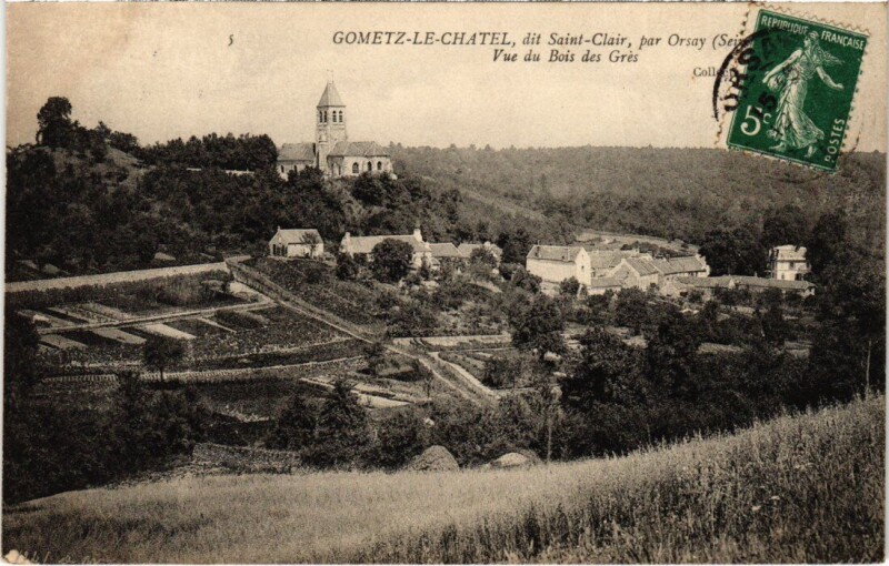 Carte postale ancienne Gometz-le-Chatel dit Saint-Clair par Orsay - Vue du Bois des Gres à Orsay
