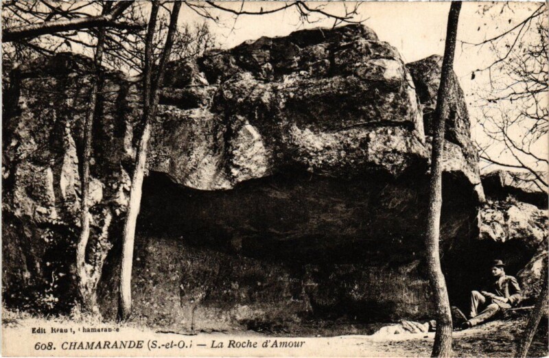Carte postale ancienne Chamarande La Roche d'Amour à Chamarande
