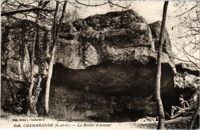 Carte postale ancienne Chamarande La Roche D'Amour à Chamarande