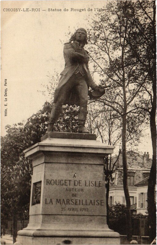 Carte postale ancienne Choisy-Le-Roi Statue de Rouget de l'Isle France à Choisy-le-Roi