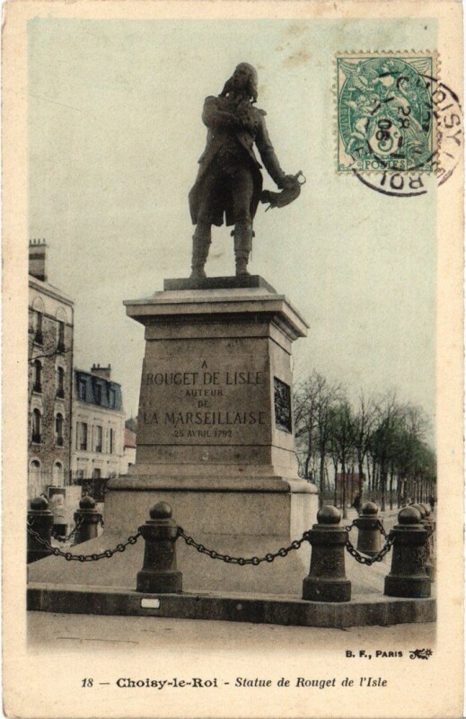 Carte postale ancienne Choisy-Le-Roi Statue de Rouget de l'Isle France à Choisy-le-Roi