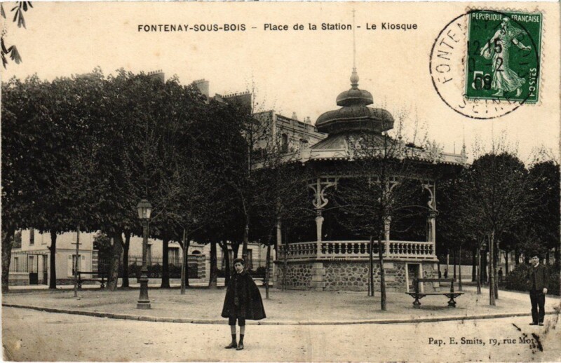 Carte postale ancienne Fontenay-Sous-Bois Place de la Station France à Fontenay-sous-Bois