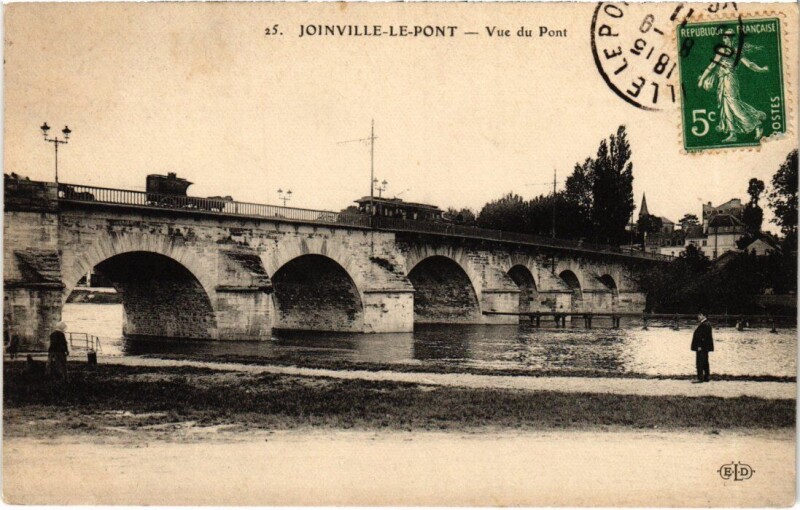 Carte postale ancienne Joinville-le-Pont Vue de Pont France à Joinville-le-Pont