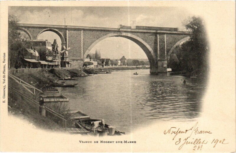 Carte postale ancienne Viaduc de Nogent s Marne France