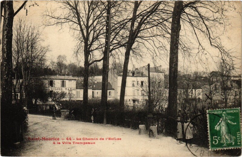 Carte postale ancienne Saint-Maurice Le Chemin de l'Ecluse France à Saint-Maurice