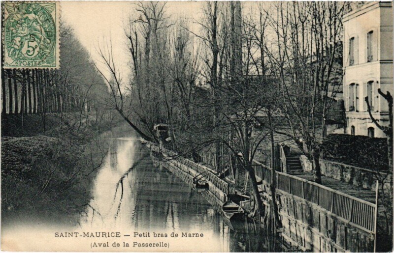 Carte postale ancienne Saint-Maurice Petit bras de la Marne France à Saint-Maurice