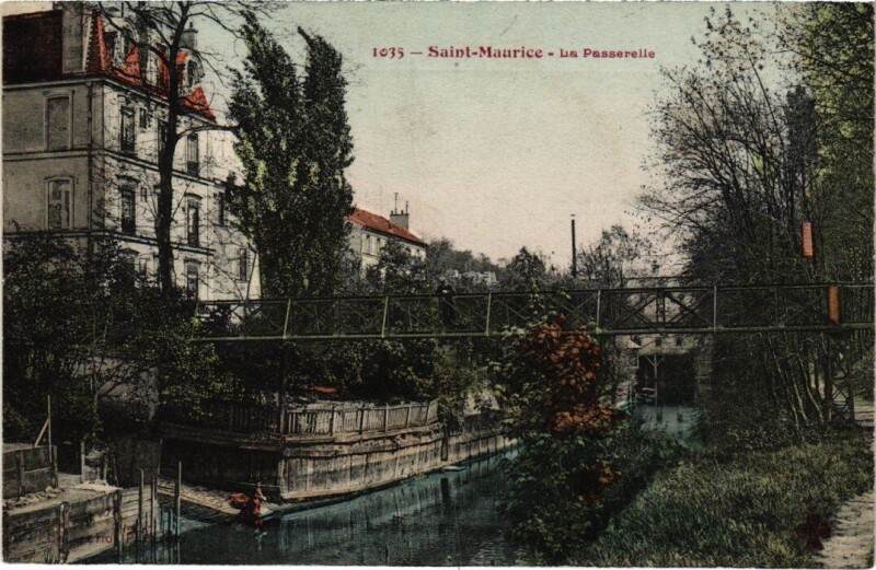 Carte postale ancienne Saint-Maurice La Passerelle France à Saint-Maurice