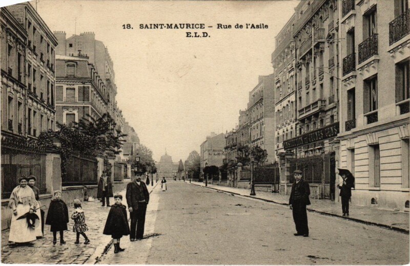 Carte postale ancienne Saint-Maurice Avenue de l'Asile France à Saint-Maurice