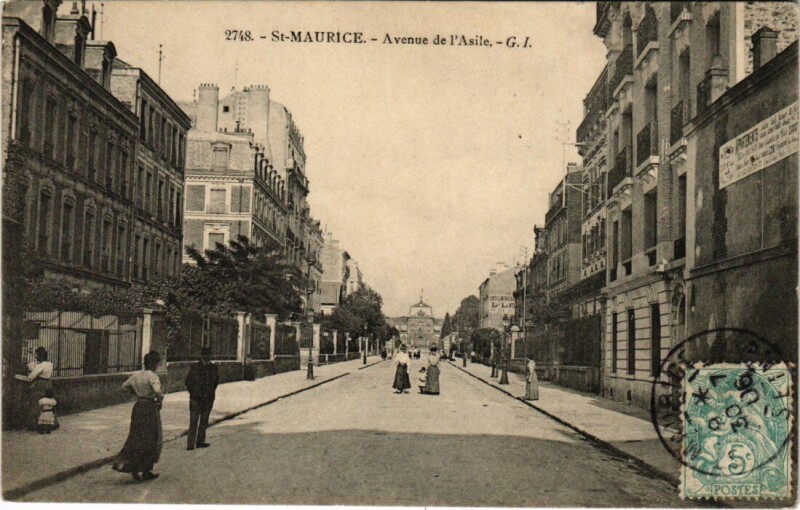 Carte postale ancienne Saint-Maurice Avenue de l'Asile France à Saint-Maurice