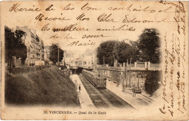 Carte postale ancienne Vincennes Biplan Farman alimente d'Automobiline France à Vincennes
