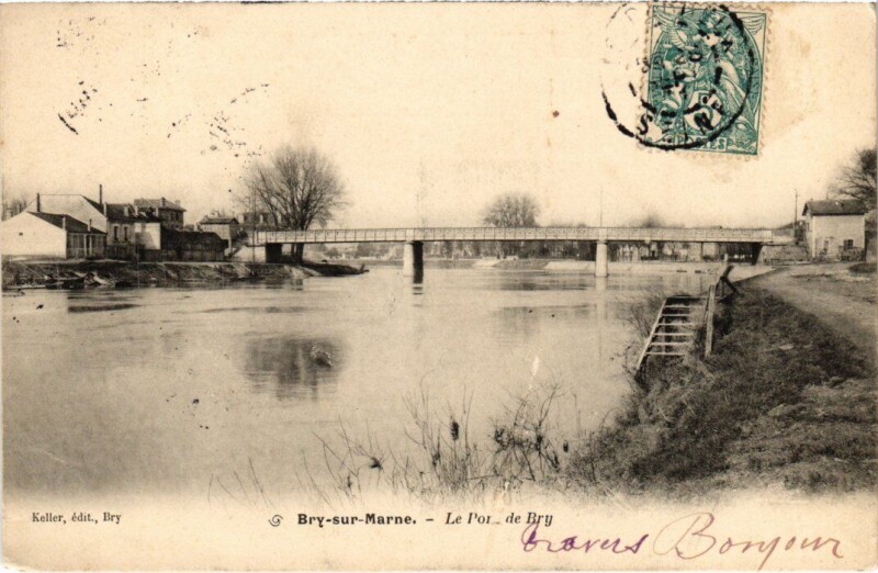 Carte postale ancienne Bry sur Marne Le Pont France à Bry-sur-Marne