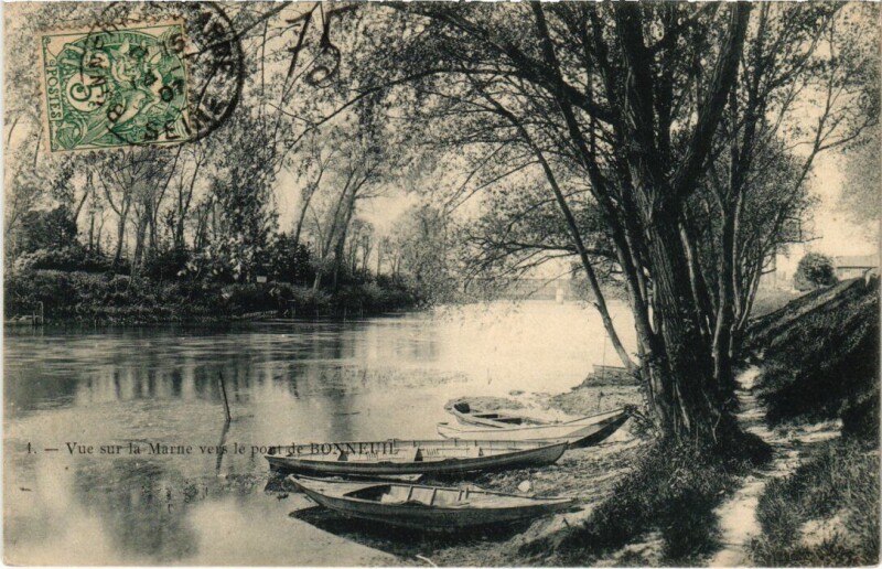 Carte postale ancienne Bonneuil Vue sur la Marne France