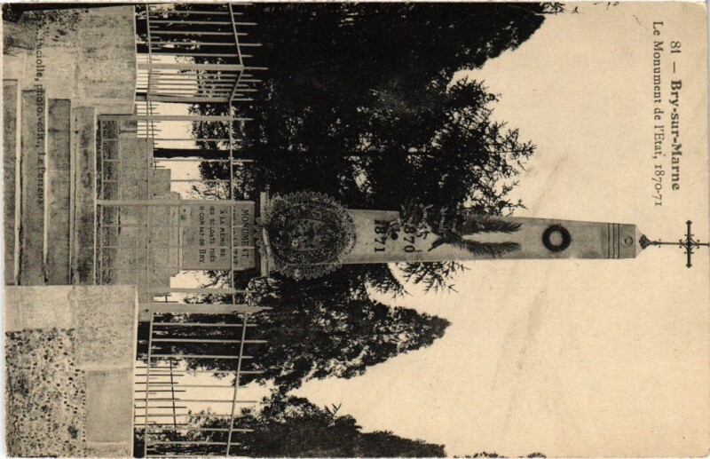 Carte postale ancienne Bry sur Marne Le Monument de l'Etat France à Bry-sur-Marne