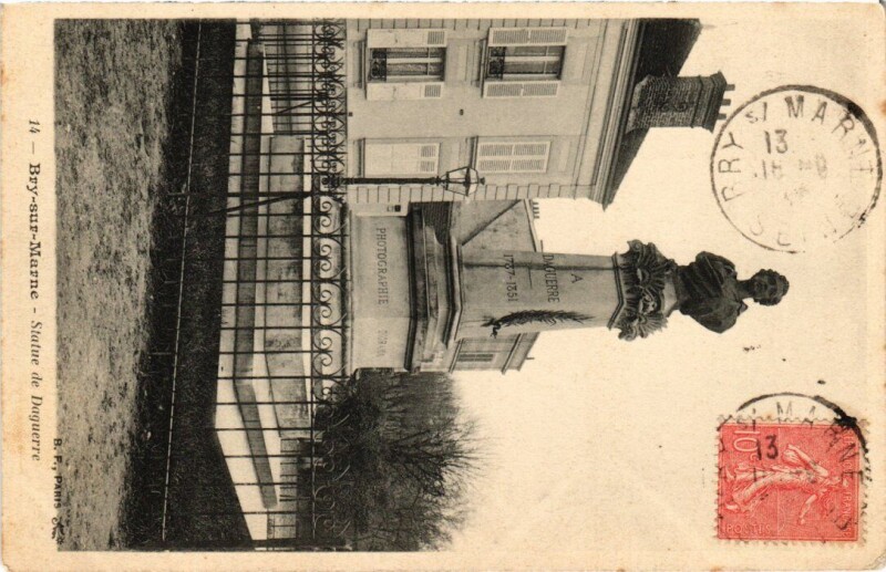 Carte postale ancienne Bry sur Marne Statue de Daguerre France à Bry-sur-Marne
