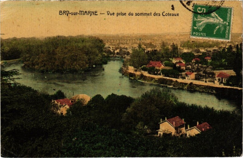 Carte postale ancienne Bry sur Marne Vue prise du sommet des Coteaux France à Bry-sur-Marne