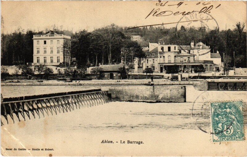 Carte postale ancienne Ablon Le Barrage France
