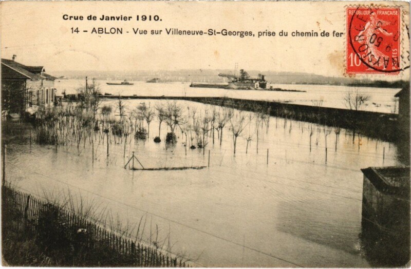 Carte postale ancienne Ablon Vue sur Villeneuve Saint-Georges France à Villeneuve-Saint-Georges