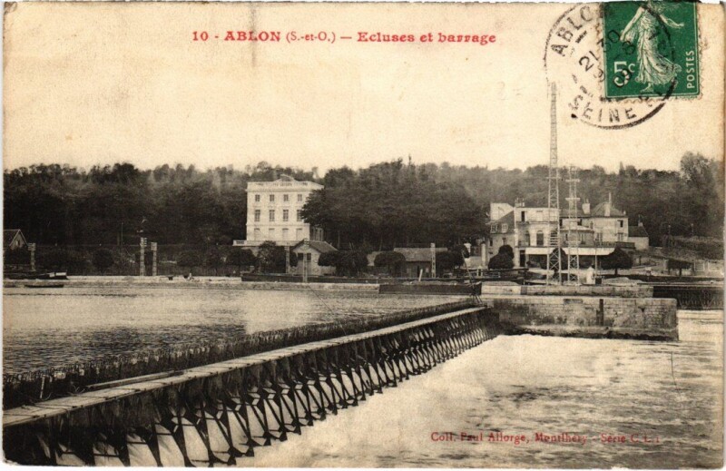 Carte postale ancienne Ablon Ecluses et barrage France