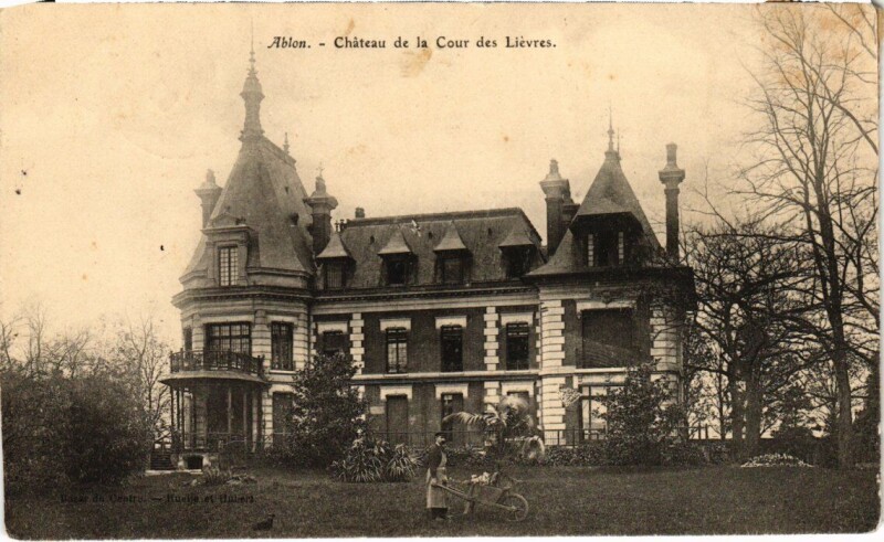 Carte postale ancienne Ablon Chateau de la Cour des Lievres France
