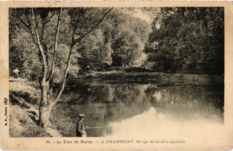 Carte postale ancienne Champigny Berge de la rive gauche France