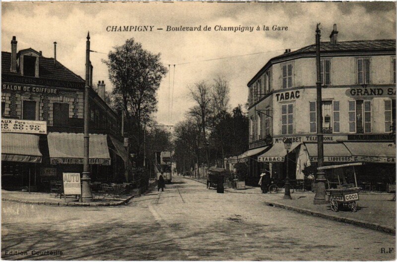 Carte postale ancienne Champigny Boulevard a la Gare France