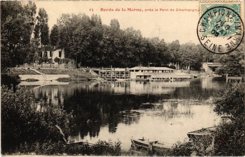 Carte postale ancienne Champigny Bords de la Marne France