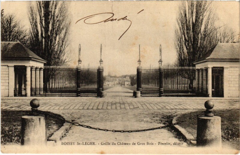 Carte postale ancienne Boissy Grille du Chateau de Gros Bois France
