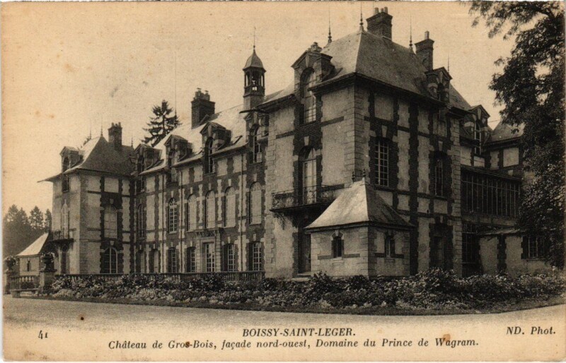 Carte postale ancienne Boissy Chateau de Gros-Bois,facade nord-quest France