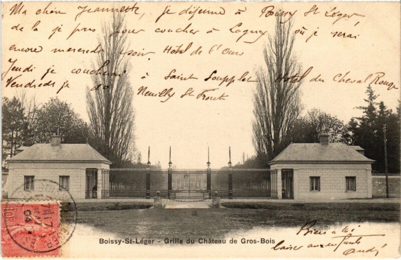 Carte postale ancienne Boissy Grille du Chateau de Gros Bois France