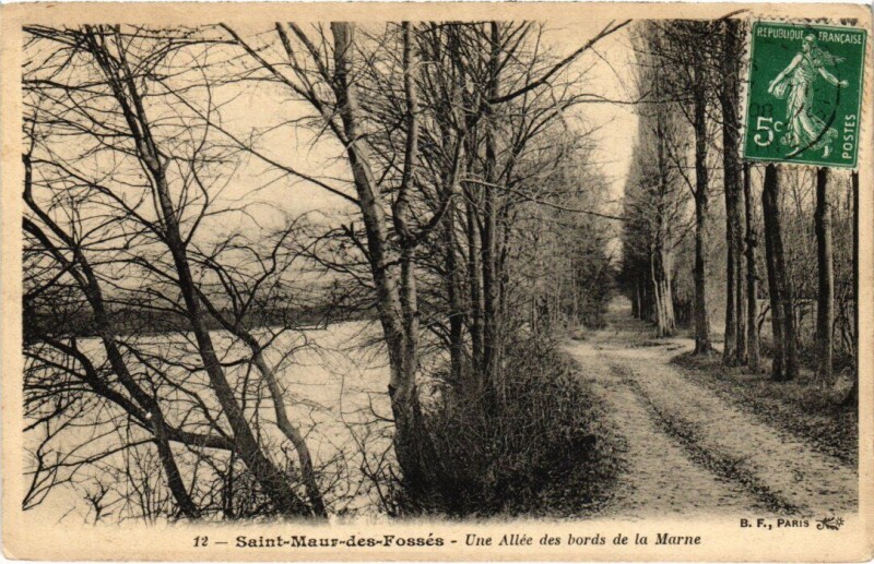 Carte postale ancienne Saint-Maur Une Allee des bords de la Marne France