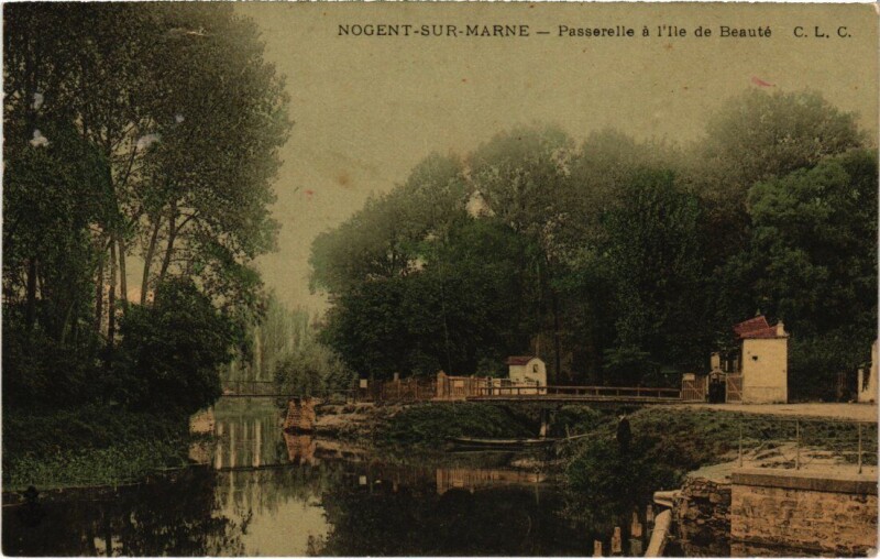 Carte postale ancienne Nogent-Sur-Marne Passerelle a Ile de Beaute France à Nogent-sur-Marne