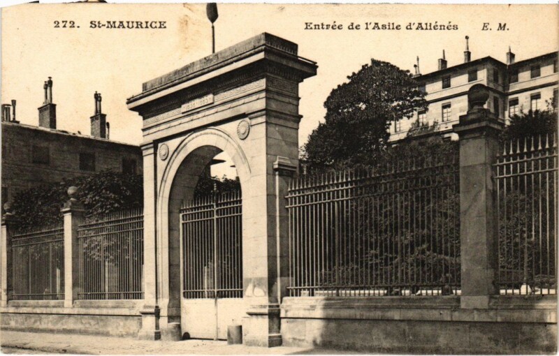 Carte postale ancienne Saint-Maurice Entree de l'Asile d'Alienes France à Saint-Maurice