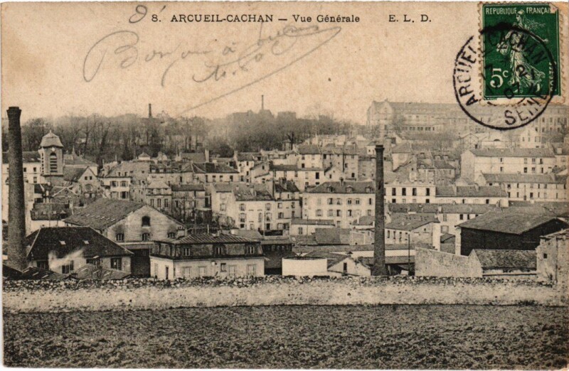 Carte postale ancienne Arcueil-Cachan Vue Generale France à Arcueil