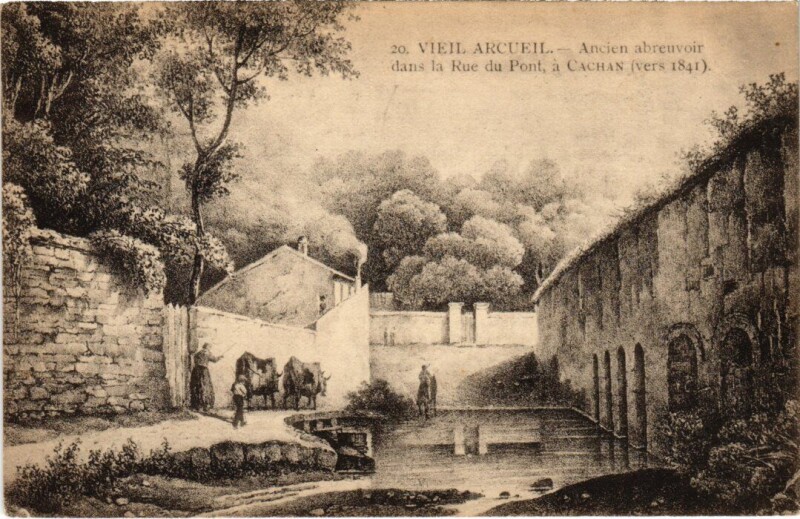 Carte postale ancienne Arcueil Ancien abreuvoir France à Arcueil